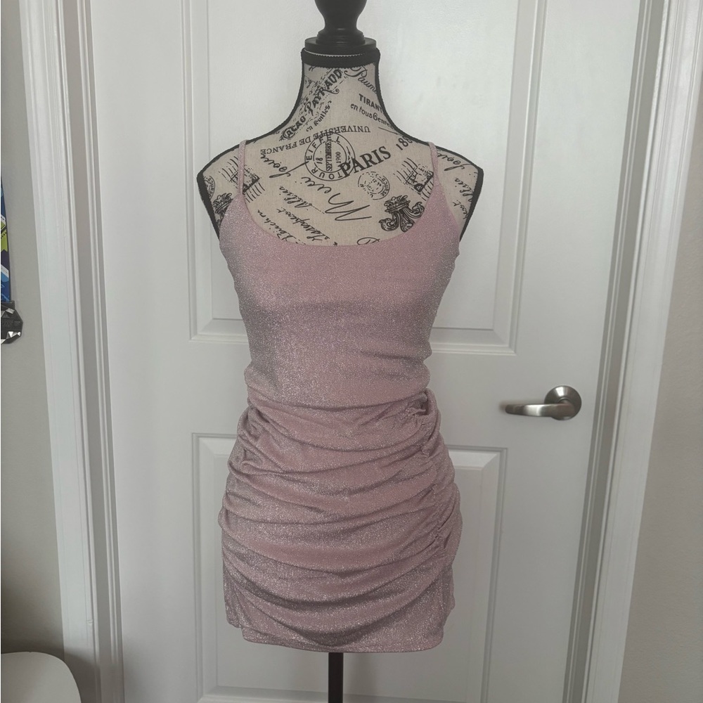 Forever 21 Pink Ruched Bodycon Mini Dress